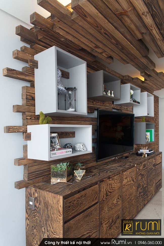 Ấn tượng với nội thất phòng khách bằng gỗ