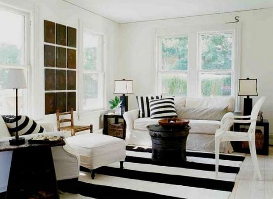 Thưởng lãm mẫu nội thất phòng khách màu đen trắng