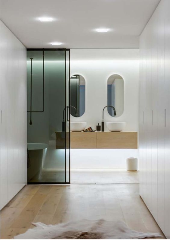 Mẫu thiết kế phòng tắm đẹp với hệ thống đèn LED