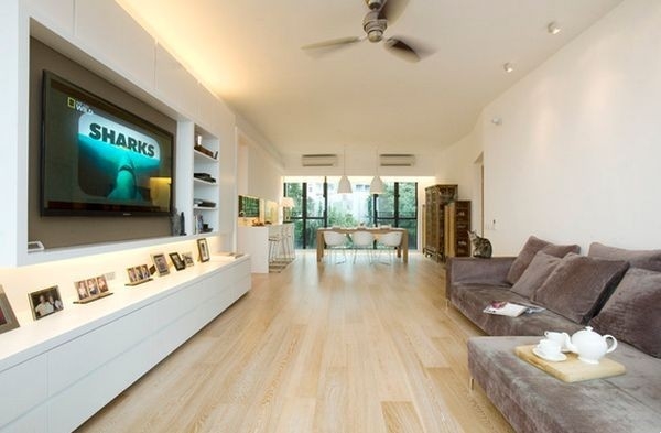 10 mẫu thiết kế kệ tivi treo tường cực đẹp cho phòng khách