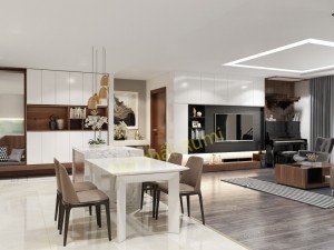Thiết kế nội thất chung cư Hà Nội hiện đại 120 m2 Vinaconex 3