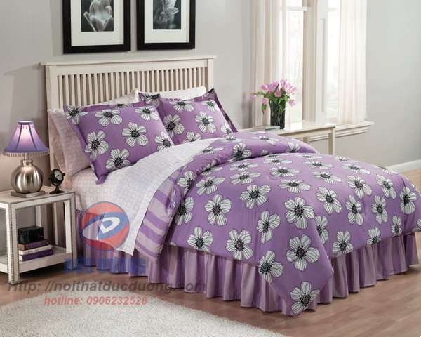 Mẫu thiết kế phòng ngủ với gam màu tím mộng mơ