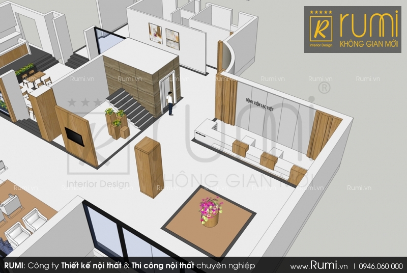 Thiết kế nội thất văn phòng đẹp cho bệnh viện Lạc Việt, Vĩnh Phúc