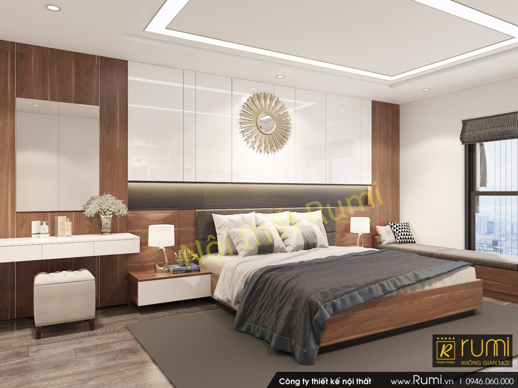 Mẫu thiết kế nội thất chung cư hai phòng ngủ chung cư Hoàng Quốc Việt